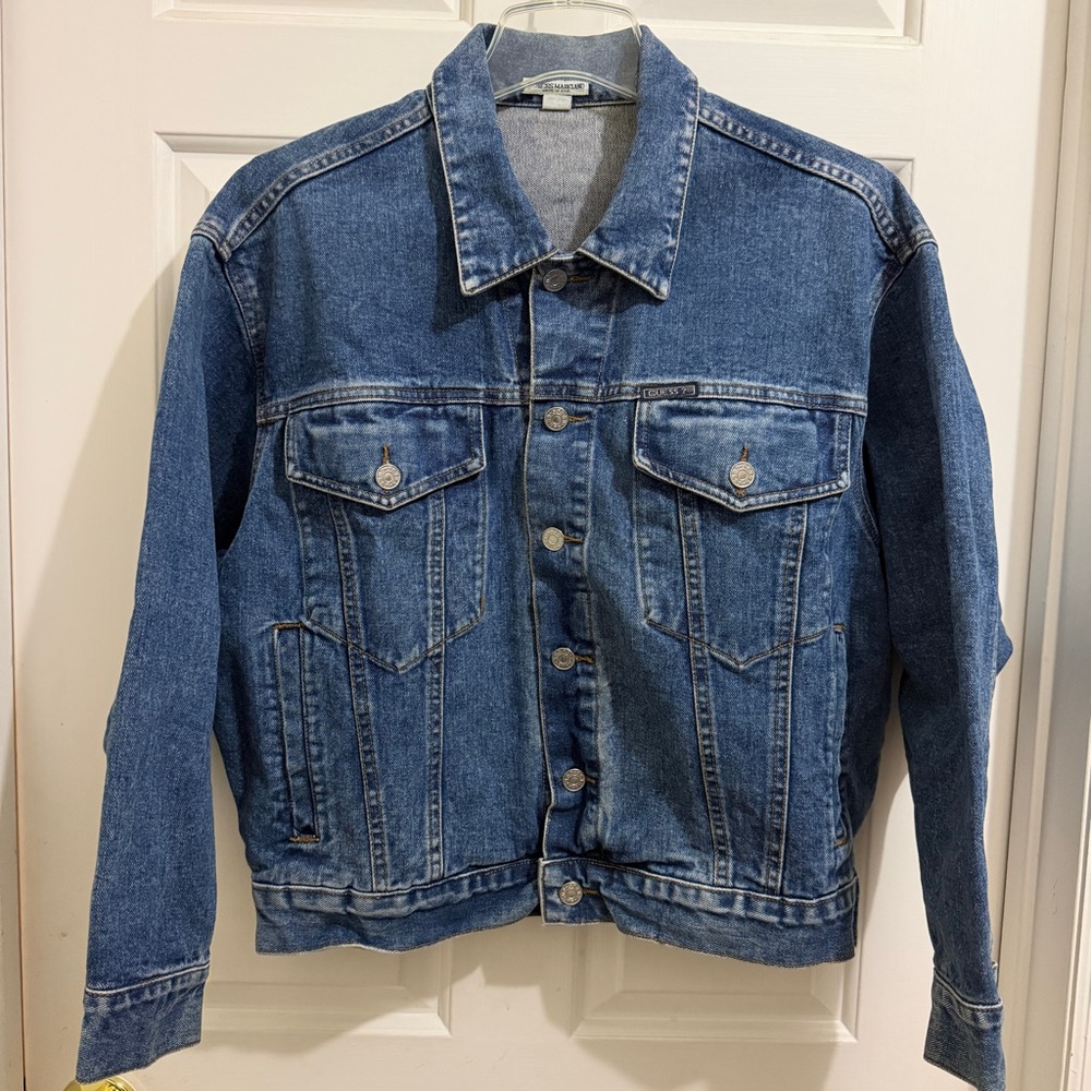 GUESS Georges Marciano Jean Jacket Blue Denim sz Women S Cotton Made in USA Vtg